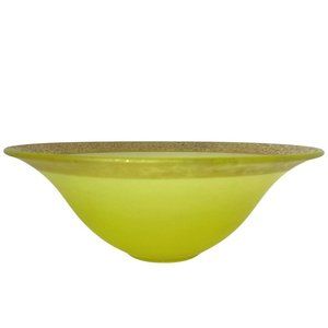 Tiffin 1920'S Vasline Canary Yellow Satin Glass Bowl